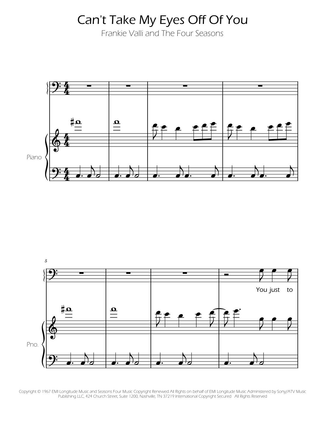 Can't Take My Eyes Off Of You (arr. Ygor Nunes)