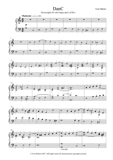 DanC - Passacaglia for solo Organ (ped. ad lib.)