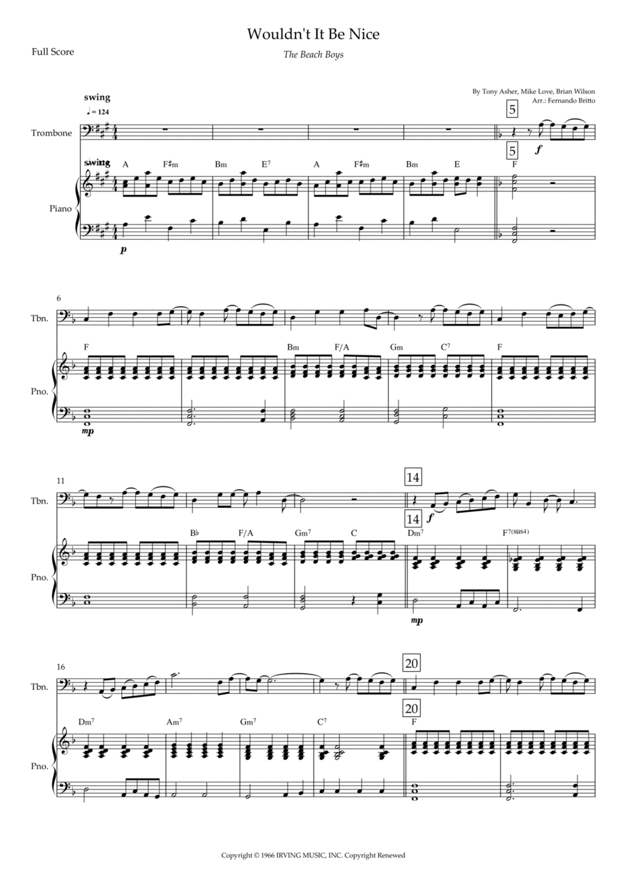 Wouldn't It Be Nice (arr. Fernando Britto)