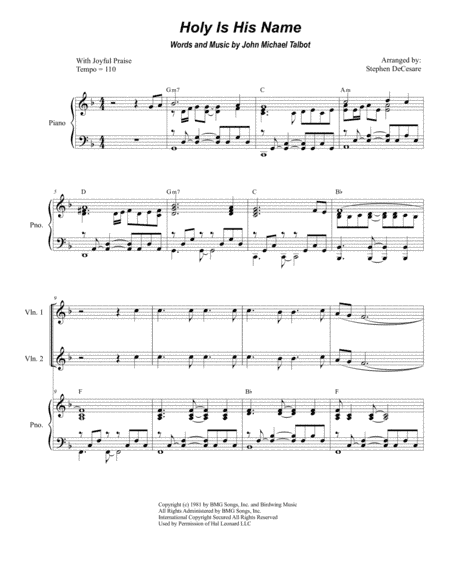 Holy Is His Name (arr. Stephen DeCesare)