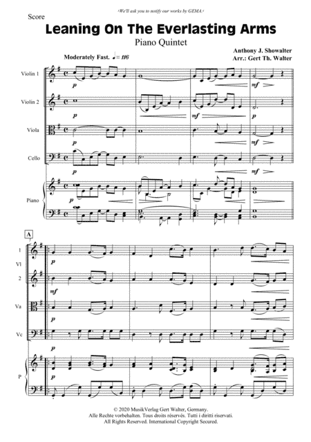 Leaning On The Everlasting Arms (arr. Gert Th. Walter)