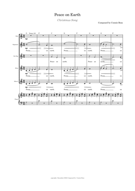 Peace on Earth - Christmas Song -  Women's quartet with piano