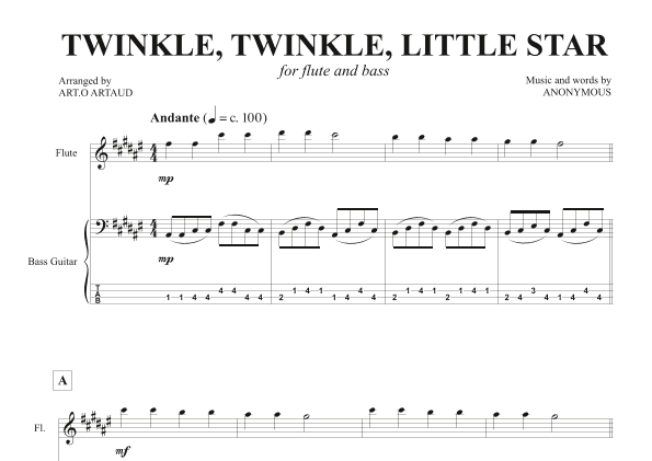 Twinkle Twinkle Little Star (arr. Art.o Artaud)