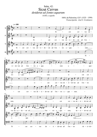 Sicut cervus (arr. José Cordonero)
