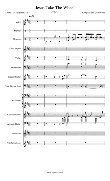 Jesus Take The Wheel (arr. SR.Pakpahan,SST)