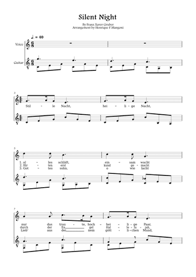Stille Nacht (german lyrics) (arr. Henrique F Mangoni)