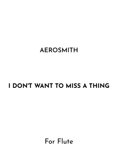 I Don't Want To Miss A Thing (arr. Jireh J.)