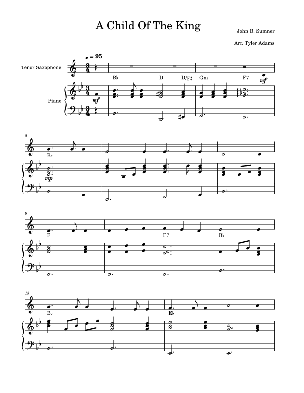 A Child Of The King (arr. Tyler Adams)