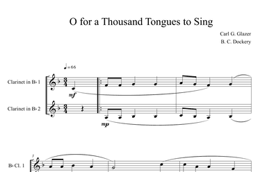 O For a Thousand Tongues to Sing (Clarinet Duet) (arr. B. C. Dockery)