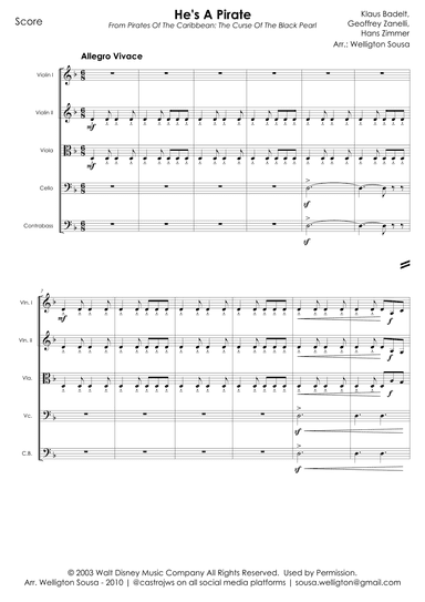 He's A Pirate (arr. Jose Welligton Sousa de Castro)