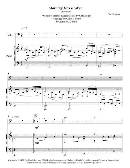 Morning Has Broken (arr. James M. Guthrie, ASCAP)