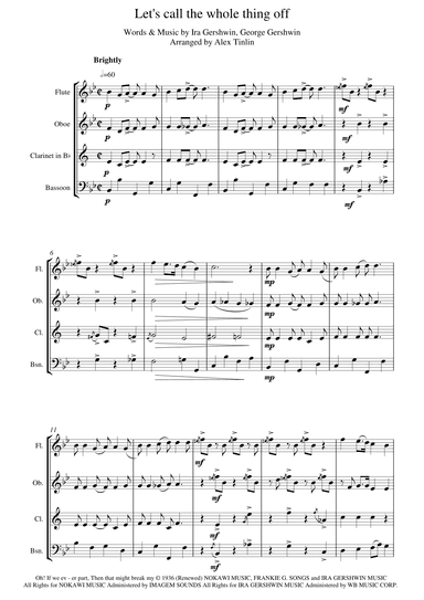 Let's Call The Whole Thing Off (arr. Alex Tinlin)