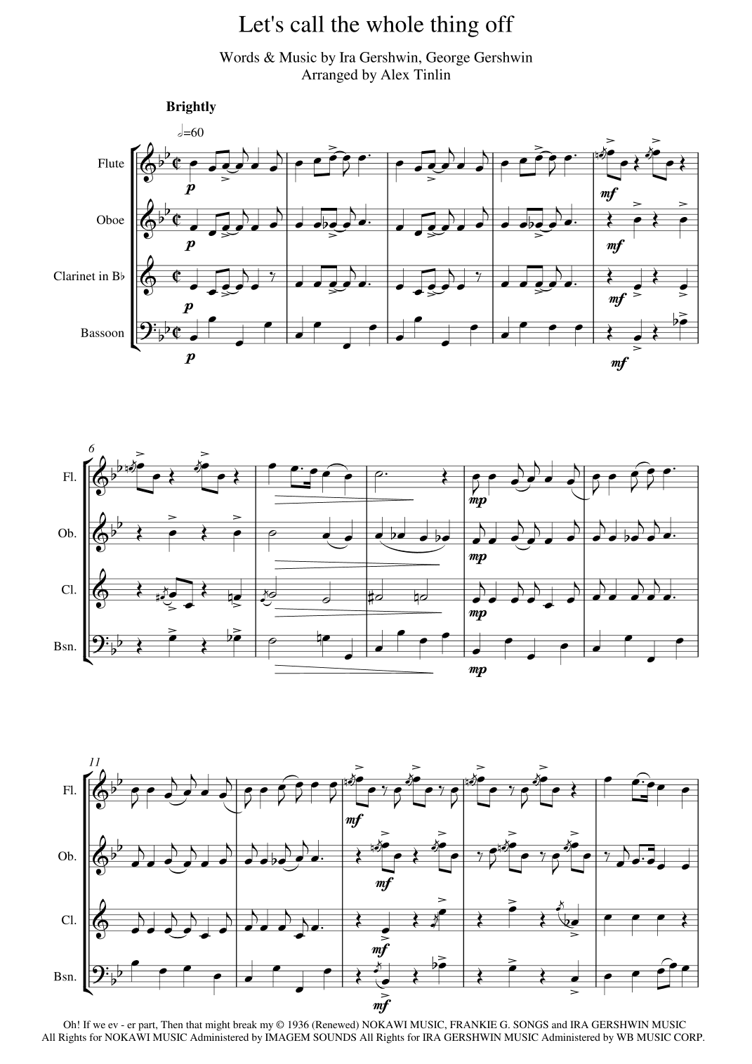 Let's Call The Whole Thing Off (arr. Alex Tinlin)