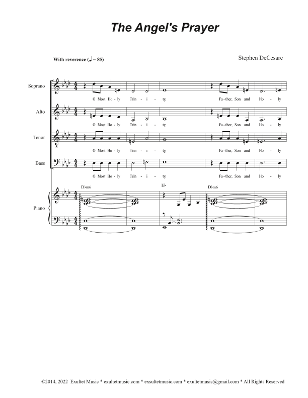 The Angel's Prayer (Vocal Quartet - (SATB)