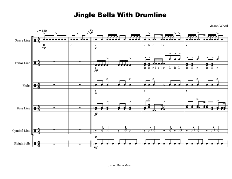 Jingle Bells With Drumline (Drumline Cadence)