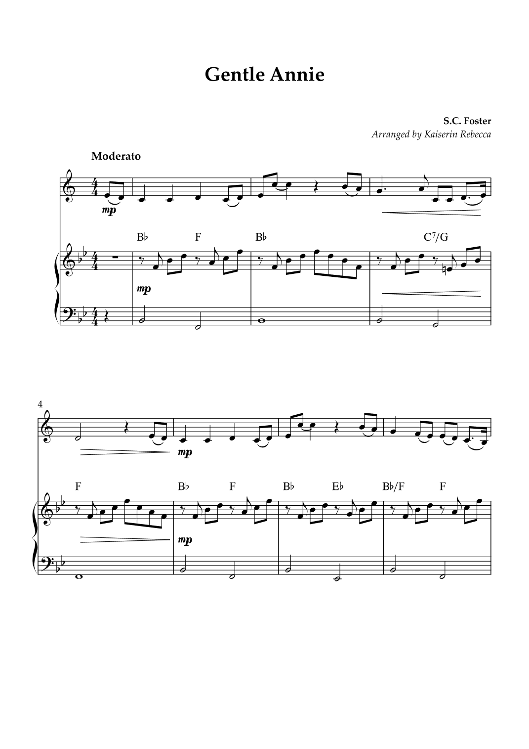 Gentle Annie (arr. Kaiserin Rebecca)