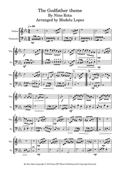 The Godfather (love Theme) (arr. Madelu Lopes)
