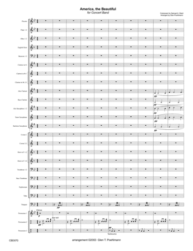 AMERICA THE BEAUTIFUL arranged for CONCERT BAND grade 3 (arr. Glen Poehlmann)