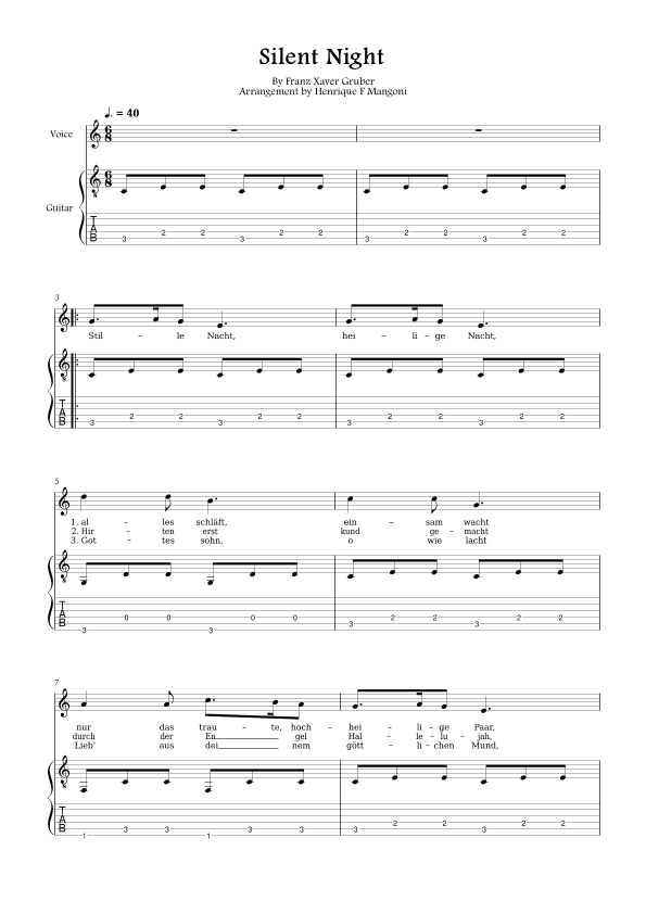 Stille Nacht (german lyrics) (arr. Henrique F Mangoni)