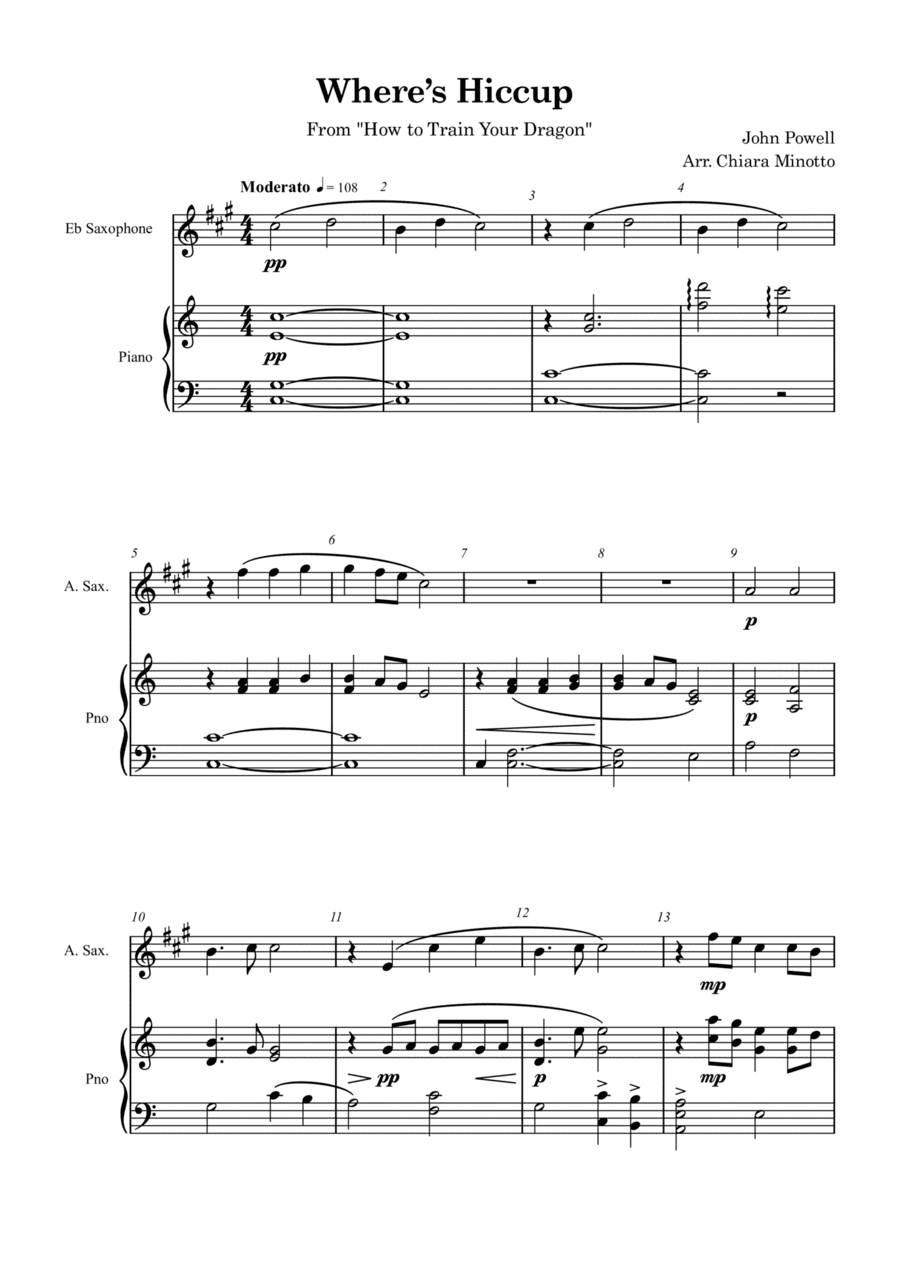 Where's Hiccup? (arr. Chiara Minotto)