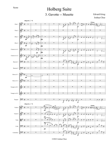 Holberg Suite: Gavotte (arr. Joshua Choe)