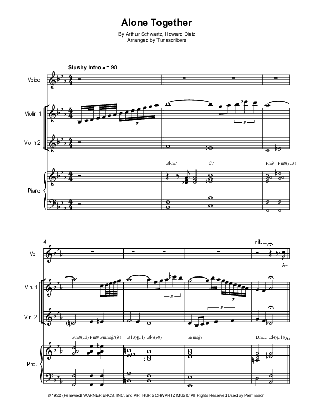 Alone Together (arr. Tunescribers)