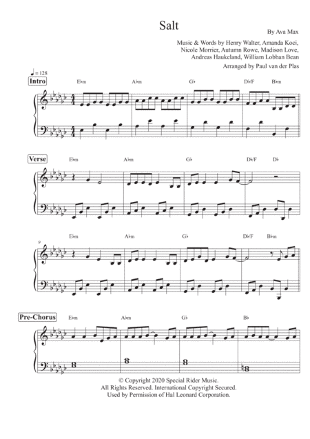 Salt (arr. Paul van der Plas)