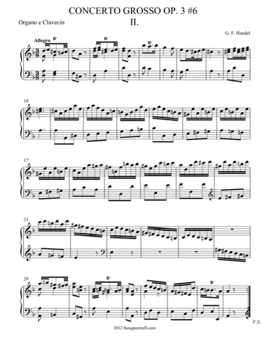 Concerto Grosso Op. 3 #6 Movement II. (arr. theupperstaff.com)