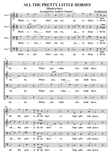 Hush-A-Bye A Cappella TTBB (arr. Andrew Emmet)