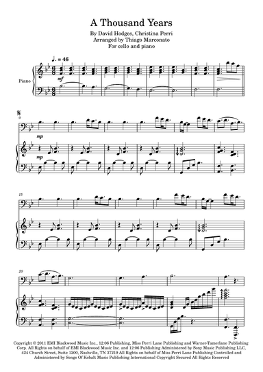 A Thousand Years (arr. Thiago Marconato)