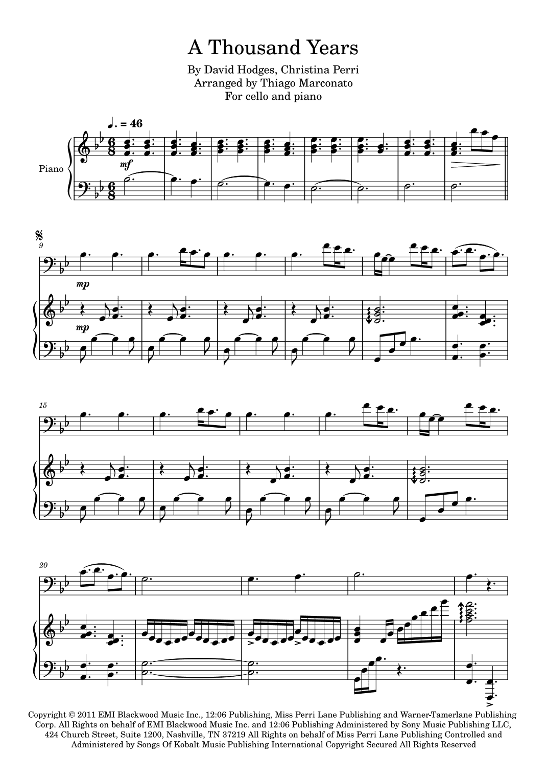 A Thousand Years (arr. Thiago Marconato)