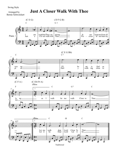 Just A Closer Walk With Thee (New Orleans Style) (arr. Bernie Schweickart)