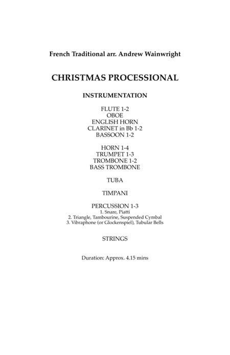 Christmas Processional (arr. Andrew Wainwright)