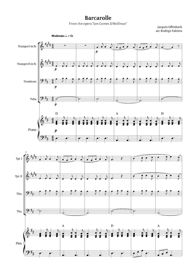 Barcarolle - Belle Nuit, O Nuit D'Amour (arr. Rodrigo Faleiros)