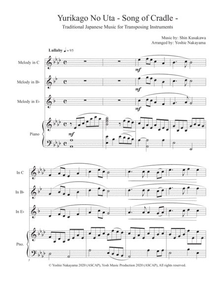 Yurikago No Uta - Song of Cradle (arr. Yoshie Nakayama)