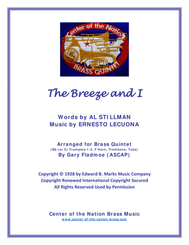 The Breeze And I (arr. Gary Fladmoe (ASCAP))