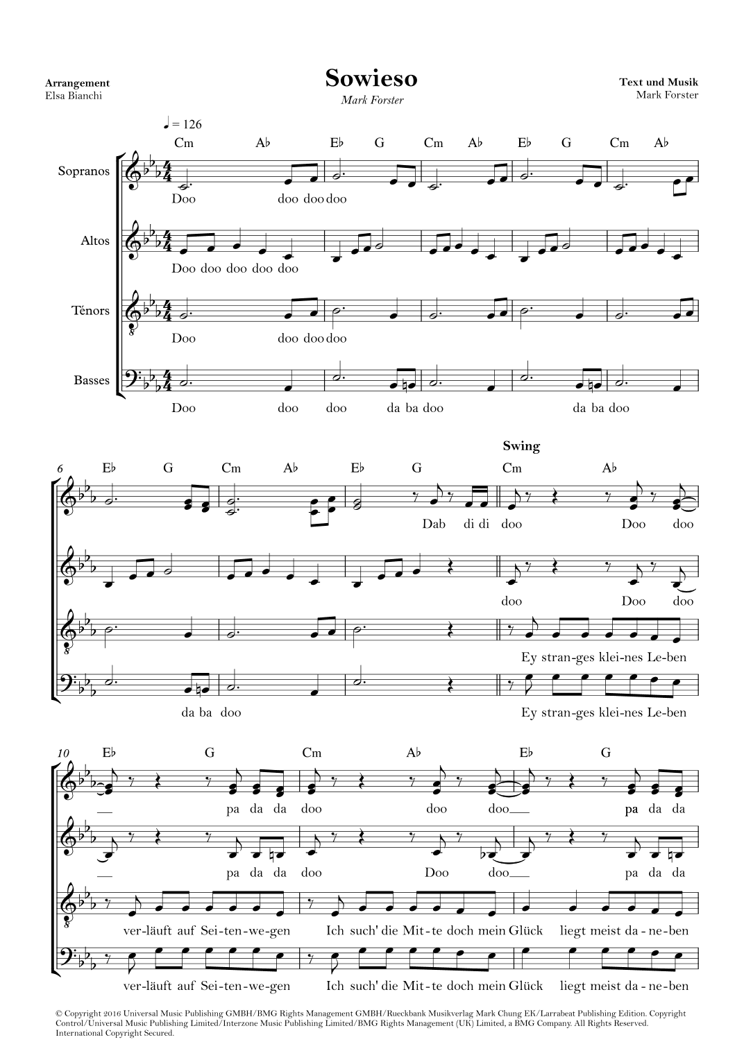 Sowieso (arr. Elsa Bianchi)
