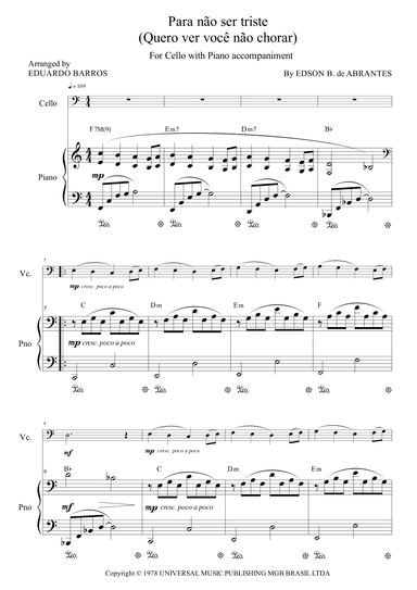 Para Nao Ser Triste (arr. Eduardo Barros)