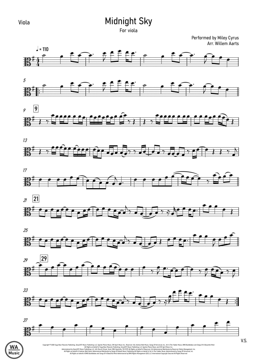 Midnight Sky (arr. Willem Aarts)