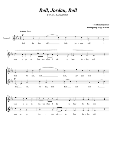 Roll, Jordan, Roll (Diego Willian) (arr. Diego Willian)