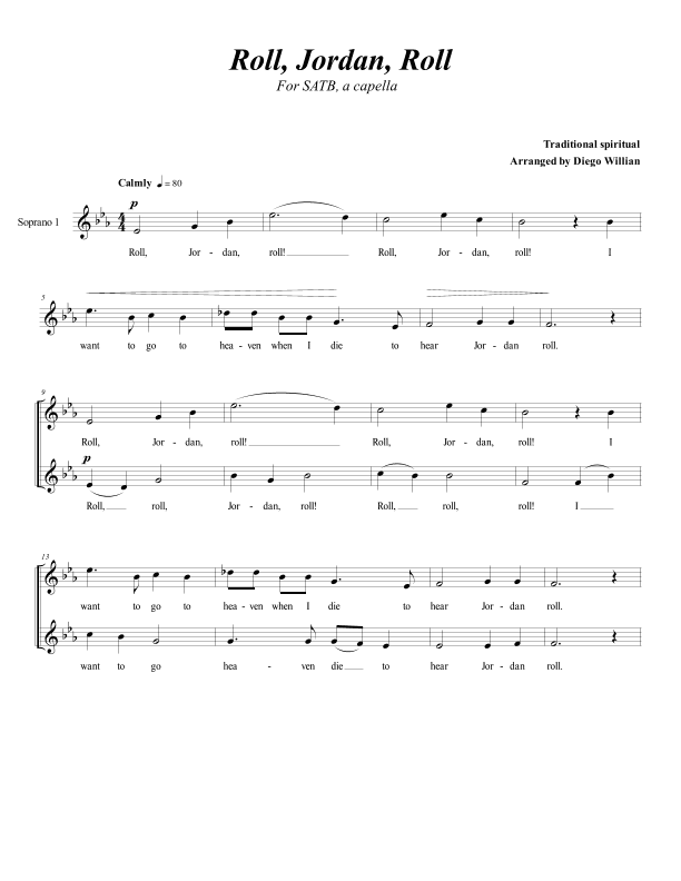 Roll, Jordan, Roll (Diego Willian) (arr. Diego Willian)