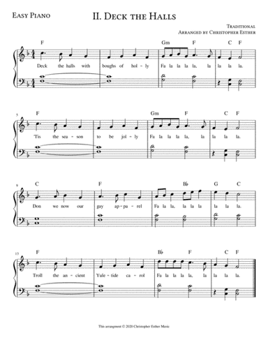 Deck the Halls for Easy Piano (arr. Christopher Esther)