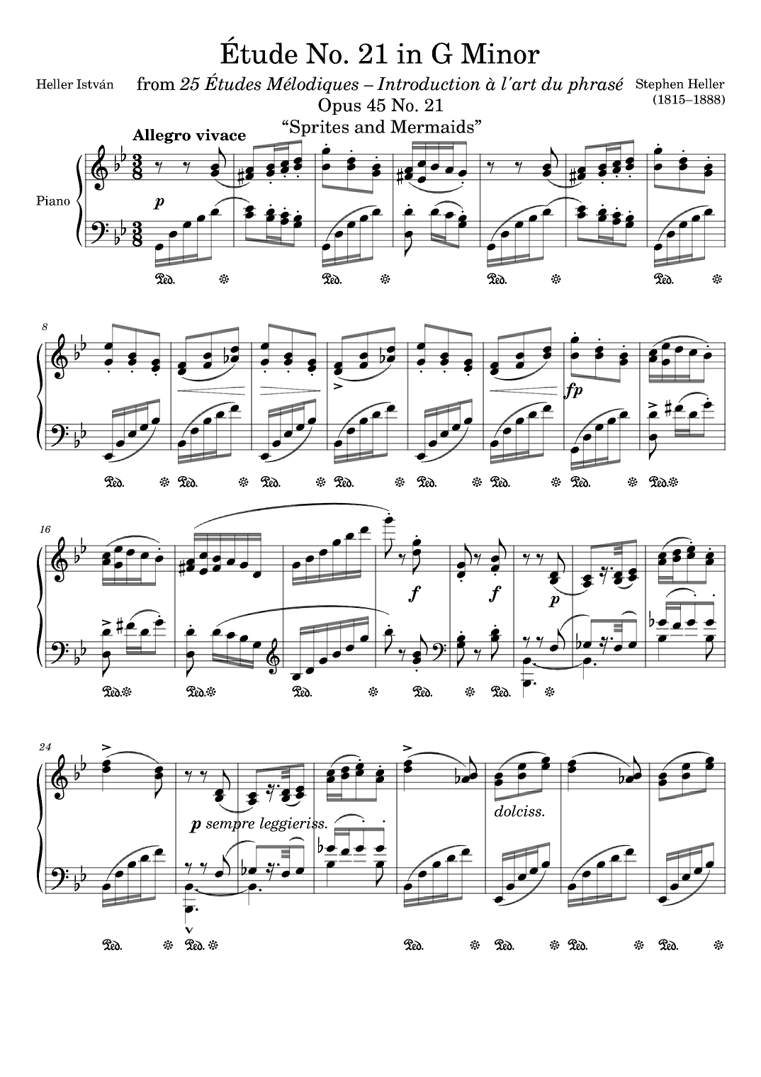 Etude Opus 45 No. 21 in G Minor (arr. Zachary Corbett)