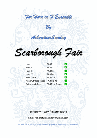 Scarborough Fair Horn in F Quartet (arr. ArboretumSunday)
