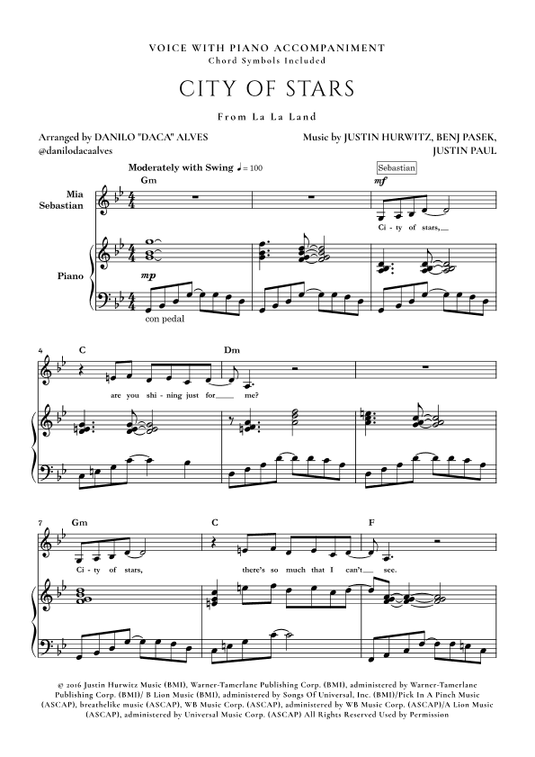 City Of Stars (arr. Danilo "Daca" Alves)