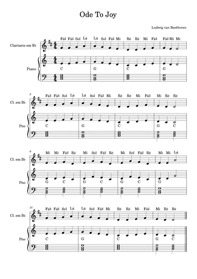 Ode To Joy - Piano e Clarinete (arr. Neuzelio Mendes)