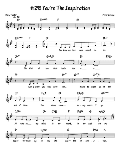 You're The Inspiration (arr. John Fries)