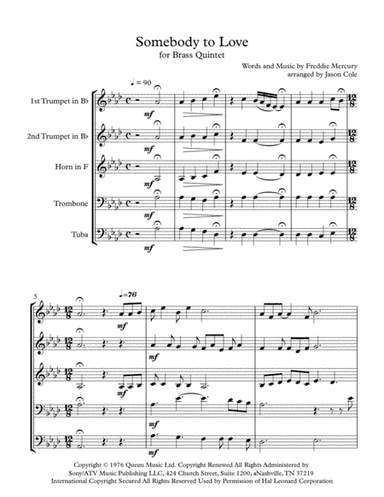 Somebody To Love (arr. Jason Cole)