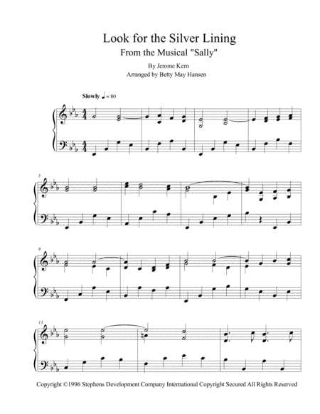 Look For The Silver Lining (arr. Betty May Hansen)