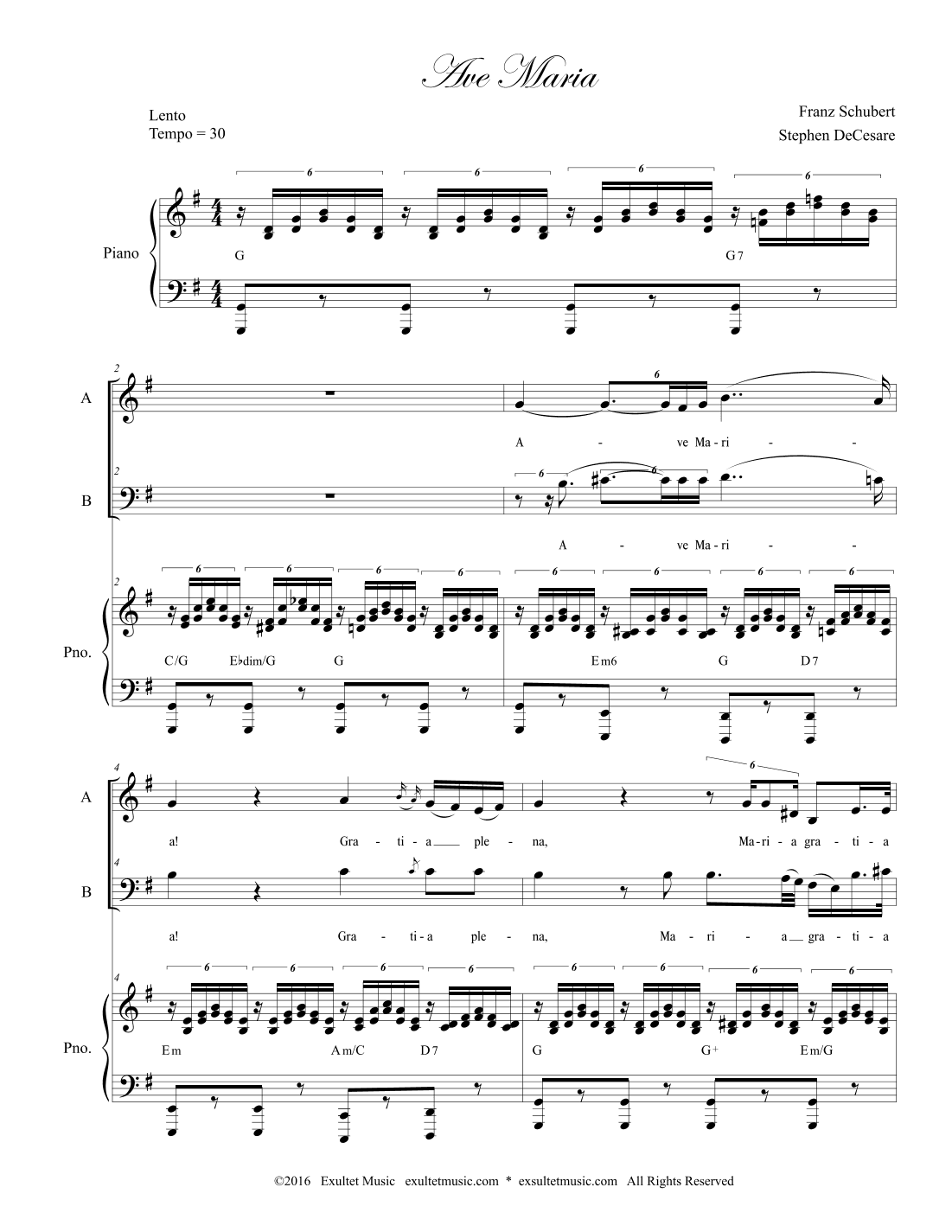 Ave Maria (Duet for Alto and Bass) (arr. Stephen DeCesare)
